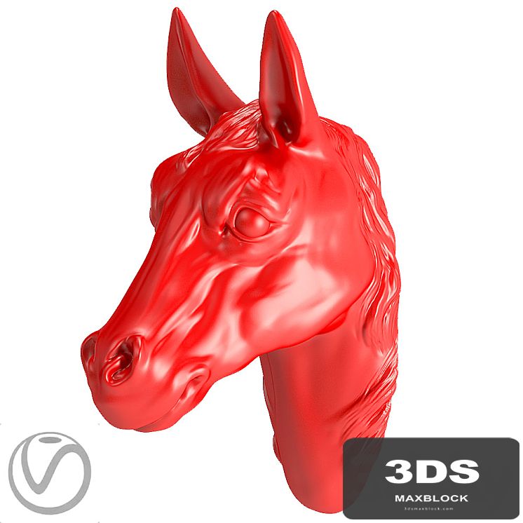 Plaster head of a horse