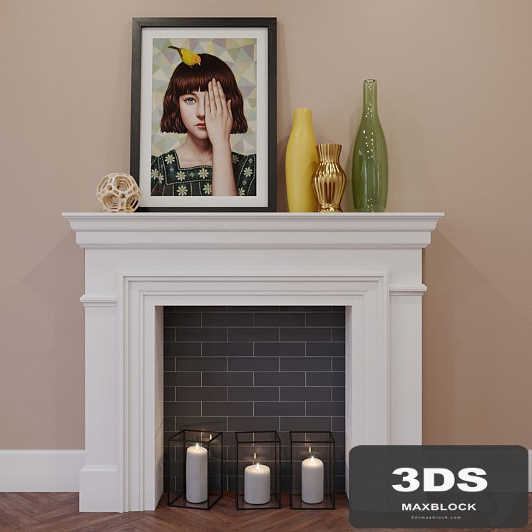 Fireplace with decor