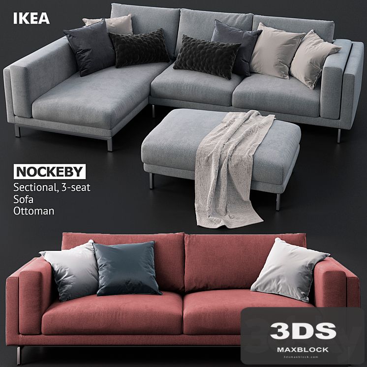 Sofas and ottoman IKEA NOCKEBY