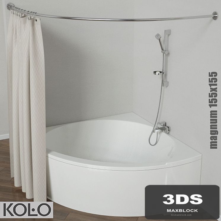 Corner baths symmetrical MAGNUM 155 * 155 cm, the RELAX 150 * 150 cm, the INSPIRATION 140 * 140 cm, tm KOLO