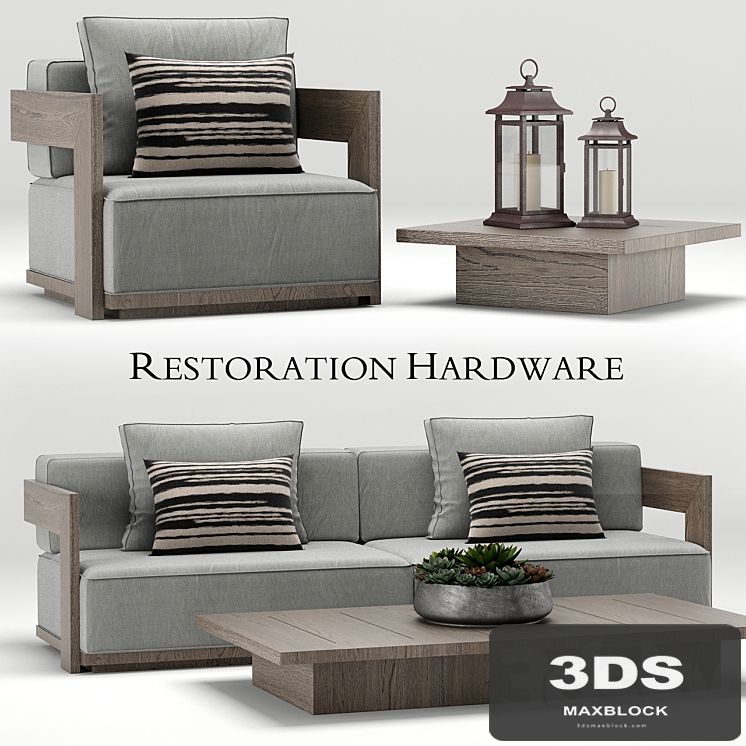 Restoration Hardware Milano teak sofa