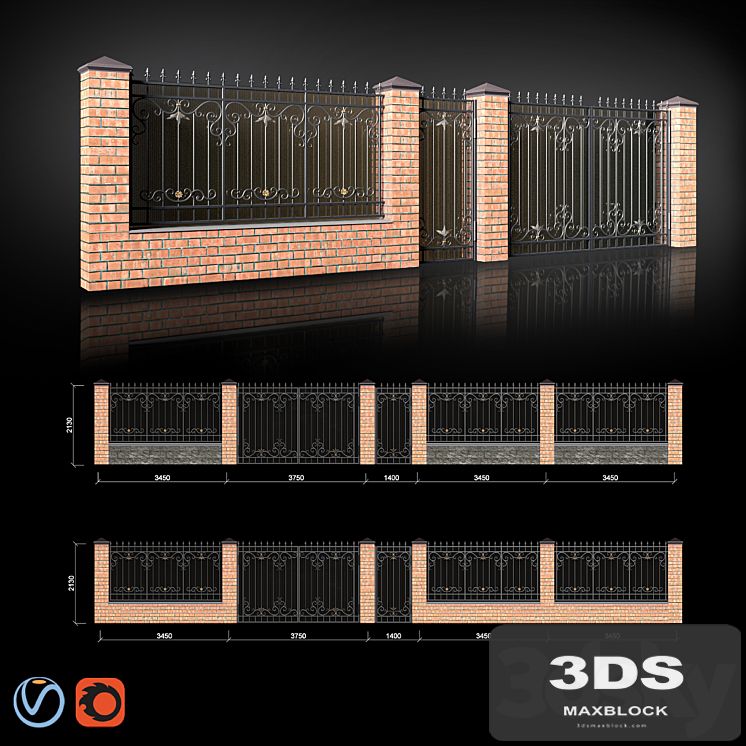 Fence with gates and wicket